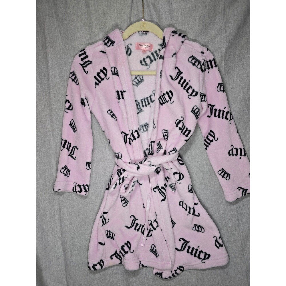 Juicy Couture girl Pink plush robe 6/8
